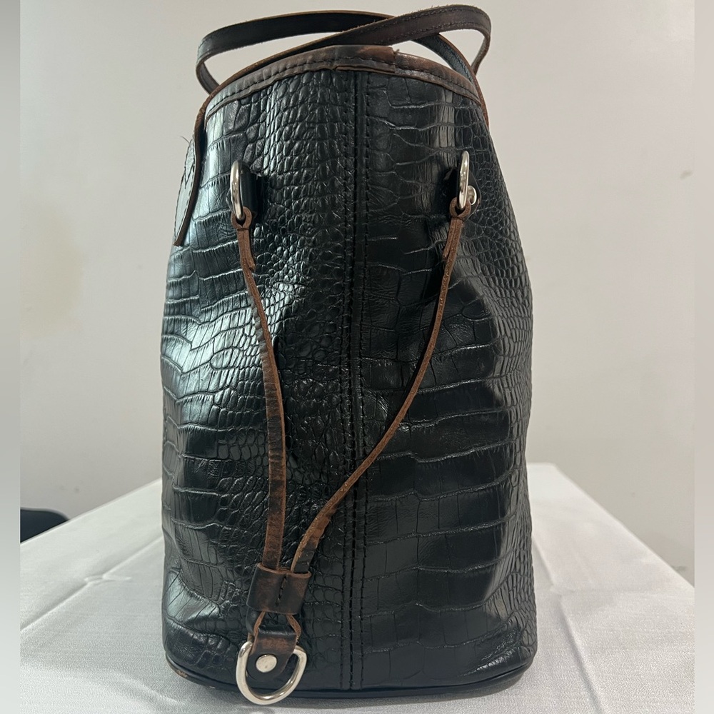 Rare Freebird By Steven Black Croco Leather Tote Bag - Picture 12 of 16